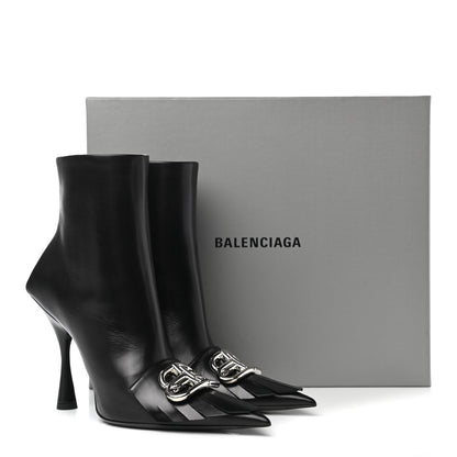 Balenciaga Shiny Kidskin Fringe BB Knife Booties 37.5 Black 10 of 10
