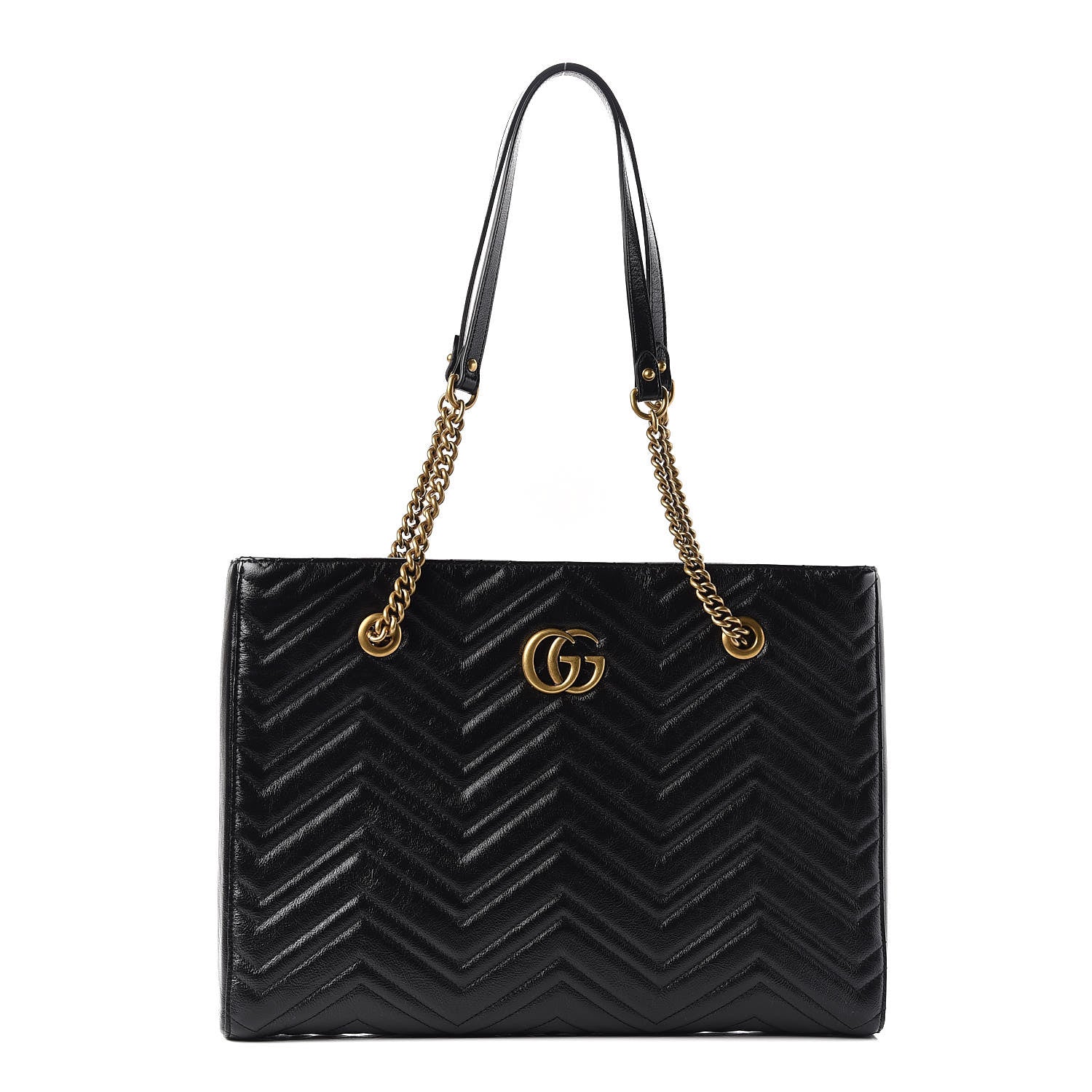 Gucci Vintage Calfskin Matelasse Medium GG Marmont Slim Tote Black 1 of 7