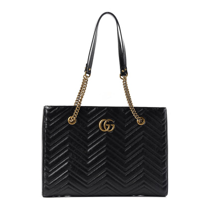 Gucci Vintage Calfskin Matelasse Medium GG Marmont Slim Tote Black 1 of 7