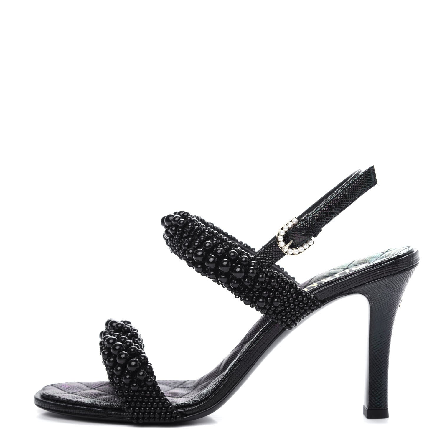 Chanel Fantasy Calfskin Pearl Pump 39 Black 1 of 11