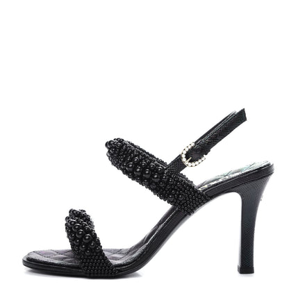 Chanel Fantasy Calfskin Pearl Pump 39 Black 1 of 11