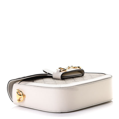 Gucci GG Supreme Monogram Web Mini Horsebit 1955 Shoulder Bag Beige Mystic White 3 of 5