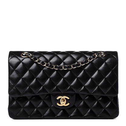 Chanel Lambskin Quilted Medium Double Flap Black 1 of 11
