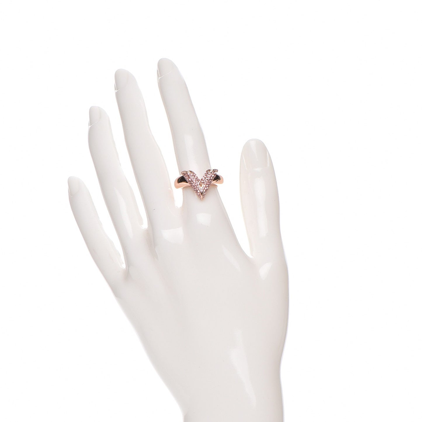 Crystal Essential V Strass Ring S 5.5 Pink Gold