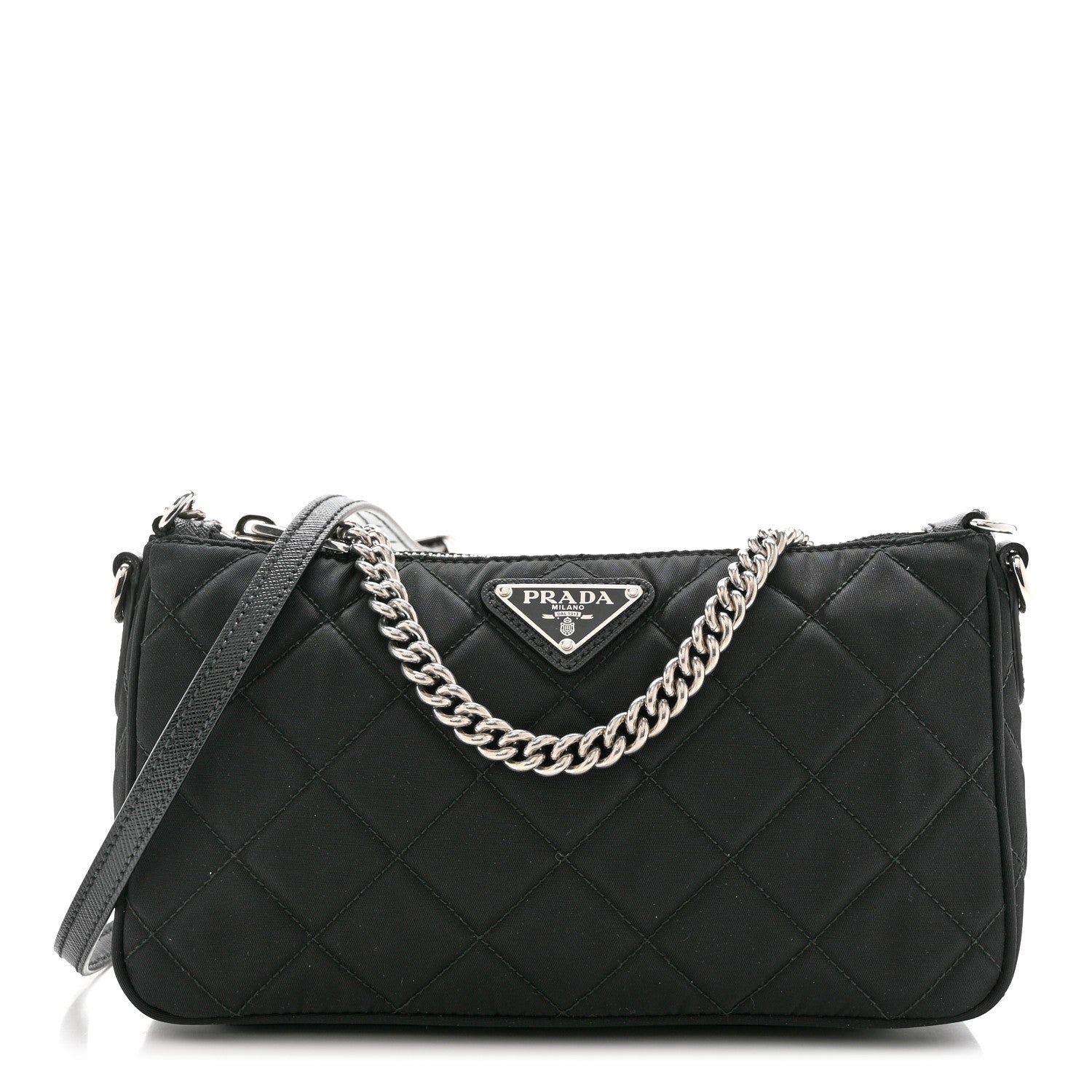 Prada Nylon Tessuto Impuntu Quilted Crossbody Bag Black 1 of 10