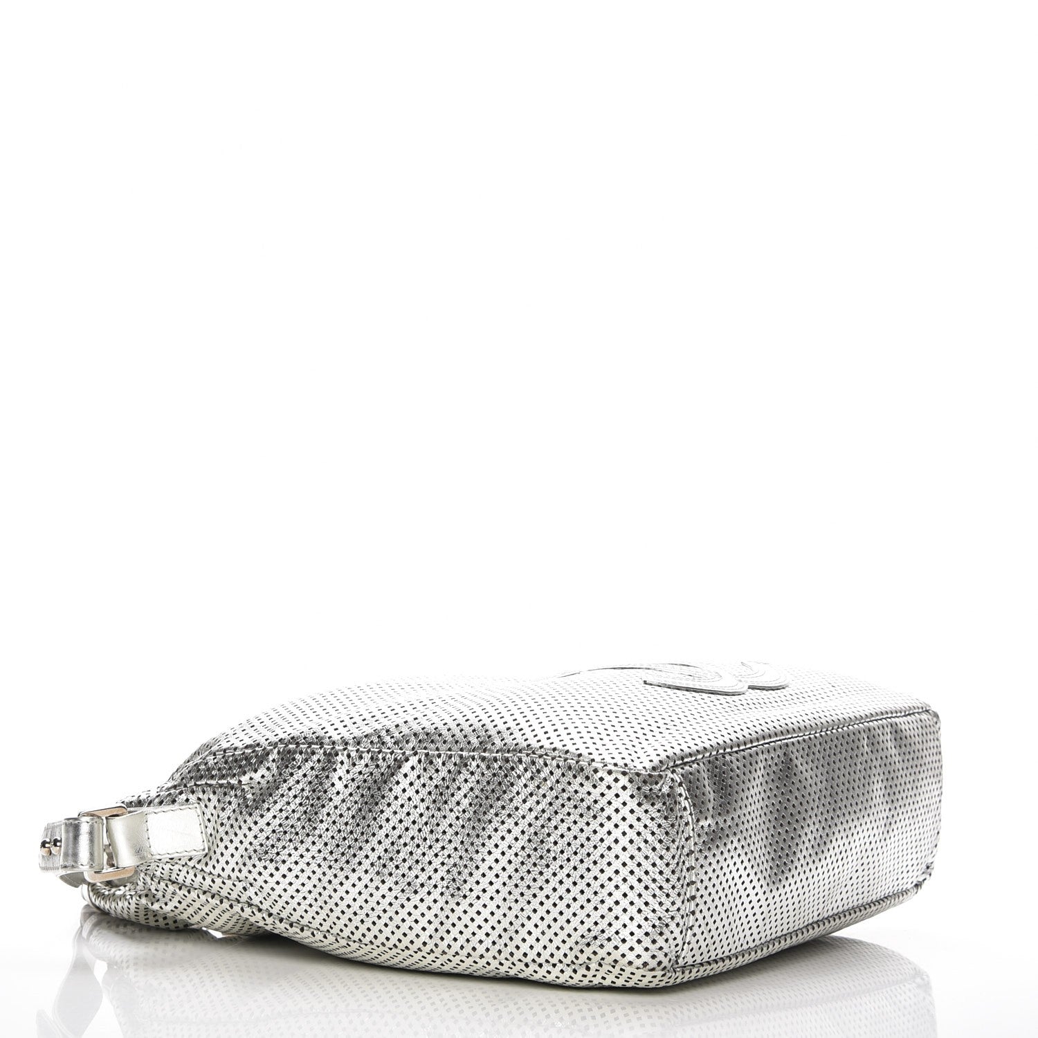 Chanel Metallic Glazed Calfskin Perforated Medium Rodeo Drive Tote Silver 5 of 8