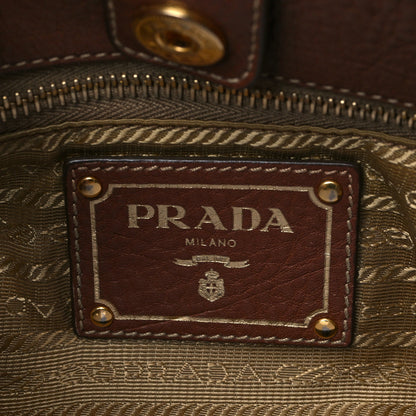 Prada Tessuto Nylon Vitello Daino Tote Tabacco 6 of 9