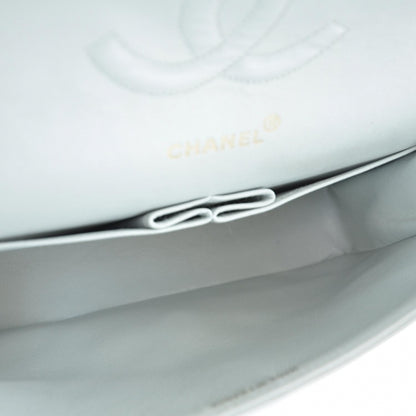 Chanel Lambskin Quilted Medium Double Flap Light Blue 7 of 10