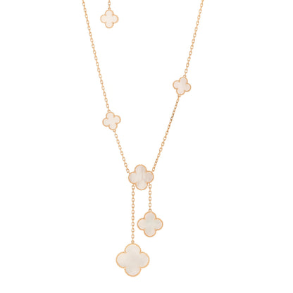 Van Cleef & Arpels 18K Yellow Gold Mother of Pearl 6 Motifs Magic Alhambra Necklace 1 of 6