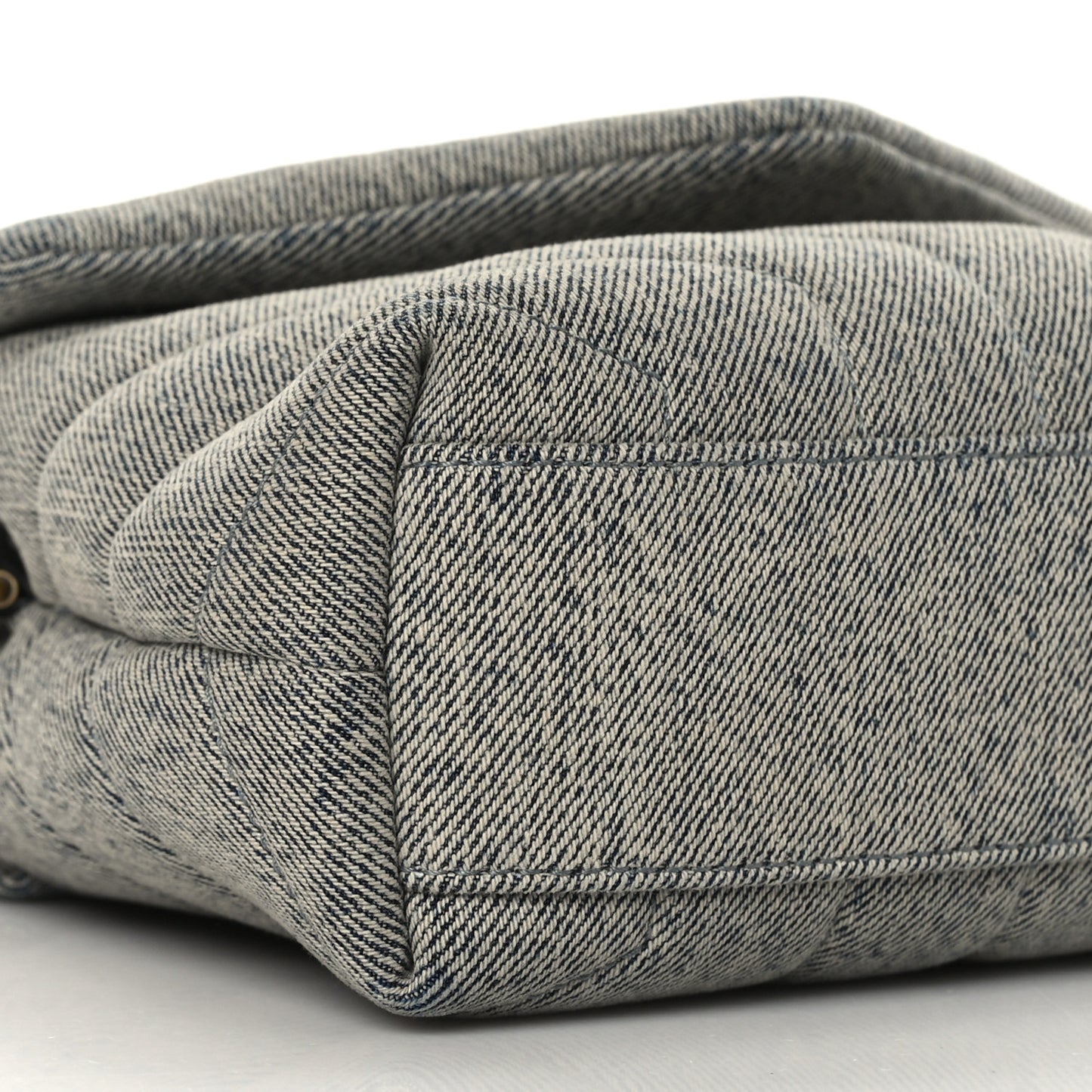 Denim Y Quilted Monogram Toy Loulou Crossbody Bag Grey
