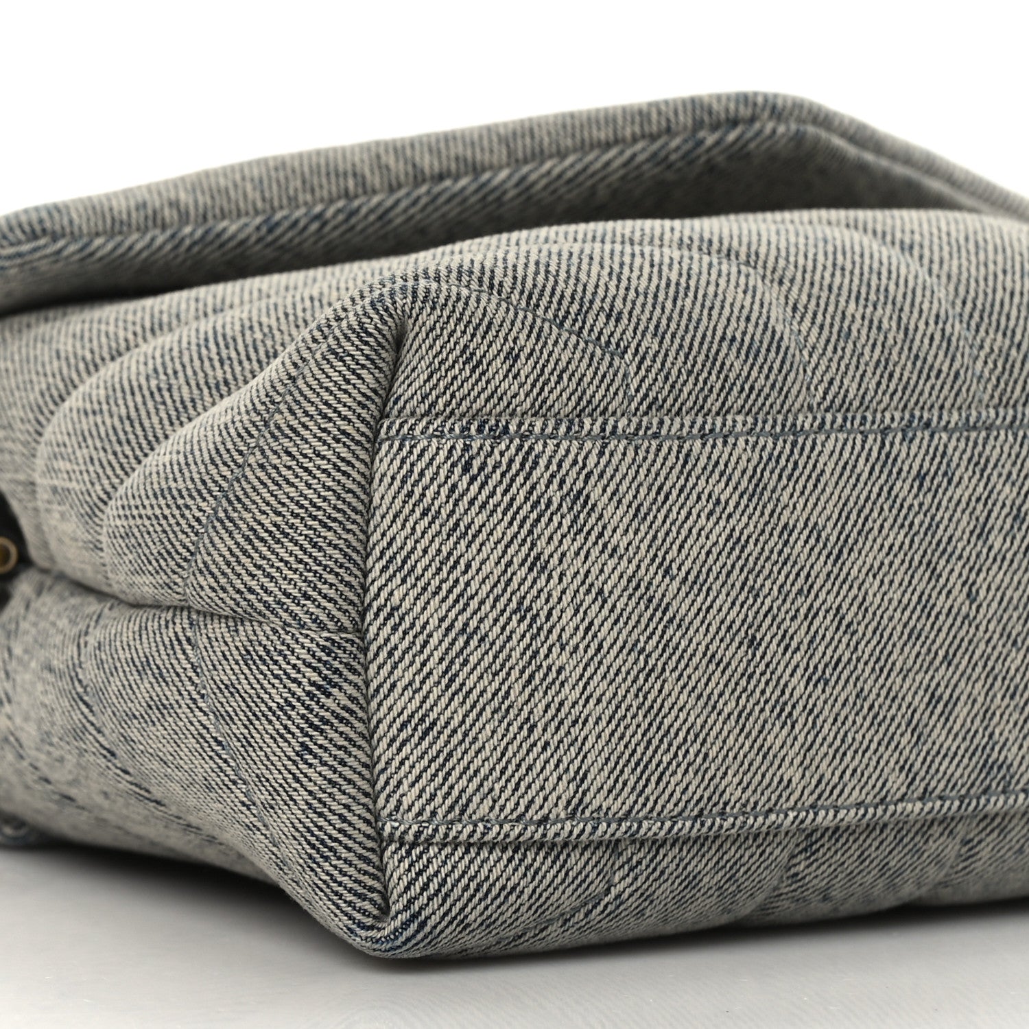 Saint Laurent Denim Y Quilted Monogram Toy Loulou Crossbody Bag Grey 9 of 10