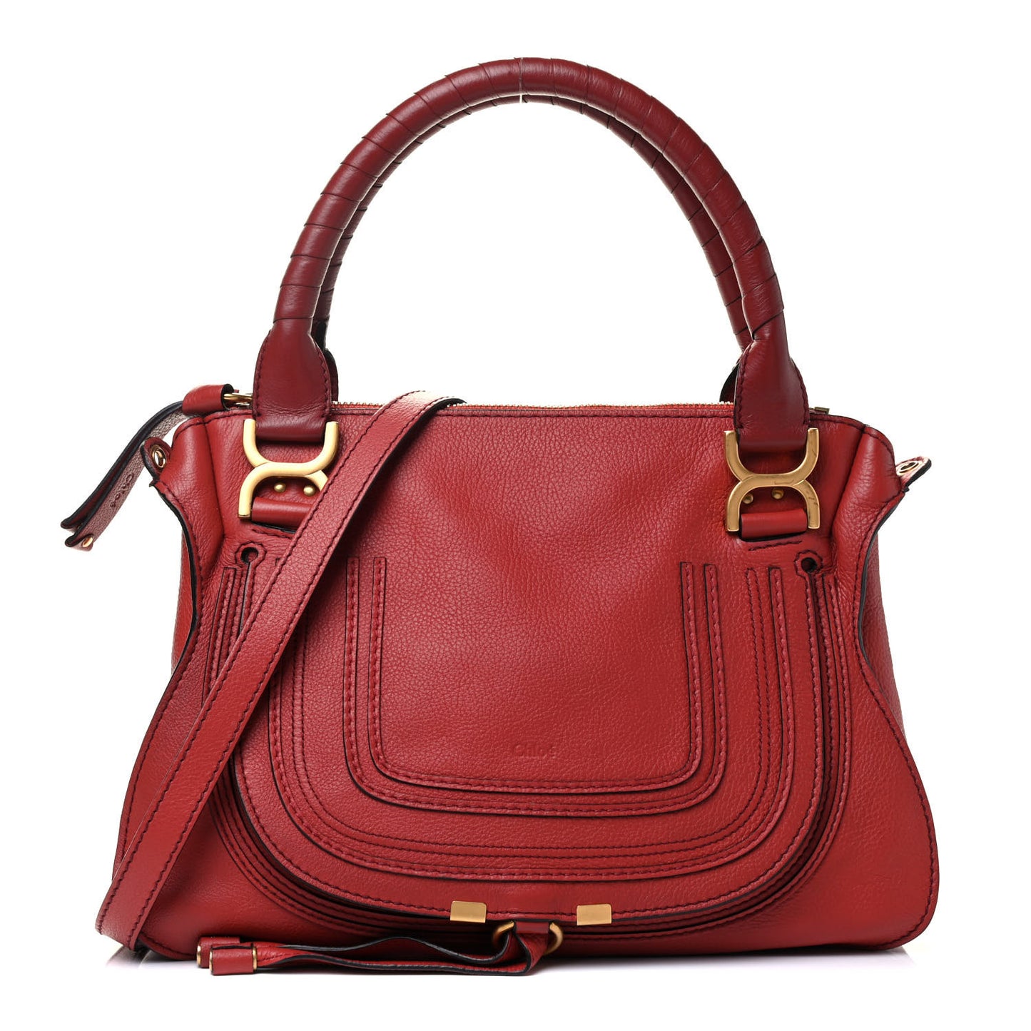 Calfskin Medium Marcie Satchel Holly Berry
