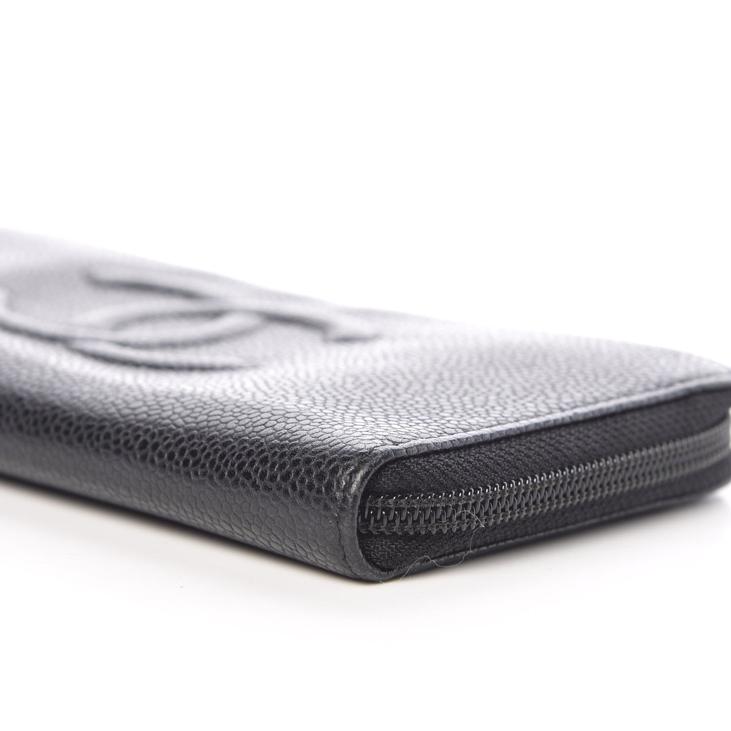 Caviar Large Timeless CC Zip Around Wallet Black