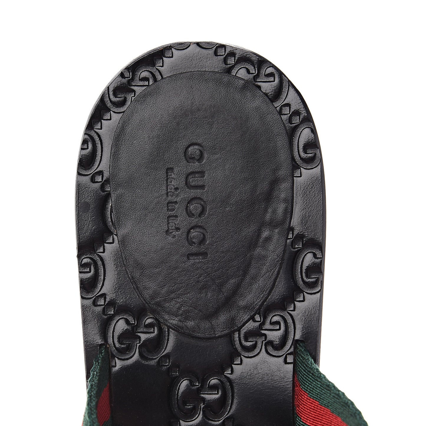Nylon Guccissima Web Womens Thong Sandals 39 Green Red Black