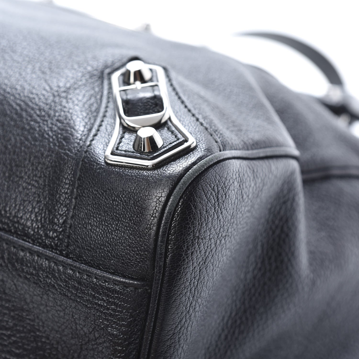 Balenciaga Chevre Silver Metallic Edge Hardware Velo Black 10 of 17