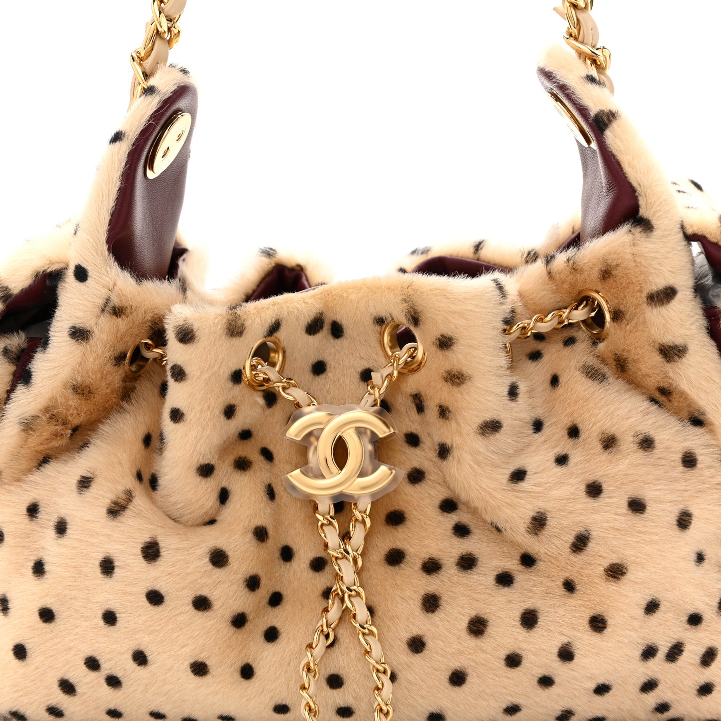 Pony Hair Mini Chanel 25 Handbag Beige Black