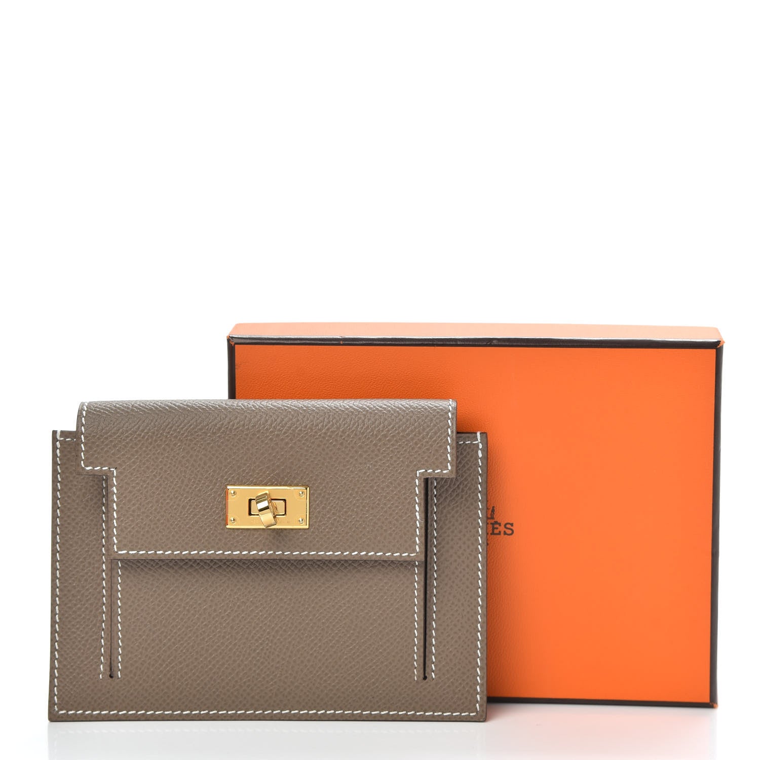 Hermes Epsom Kelly Pocket Compact Wallet Etoupe 7 of 7