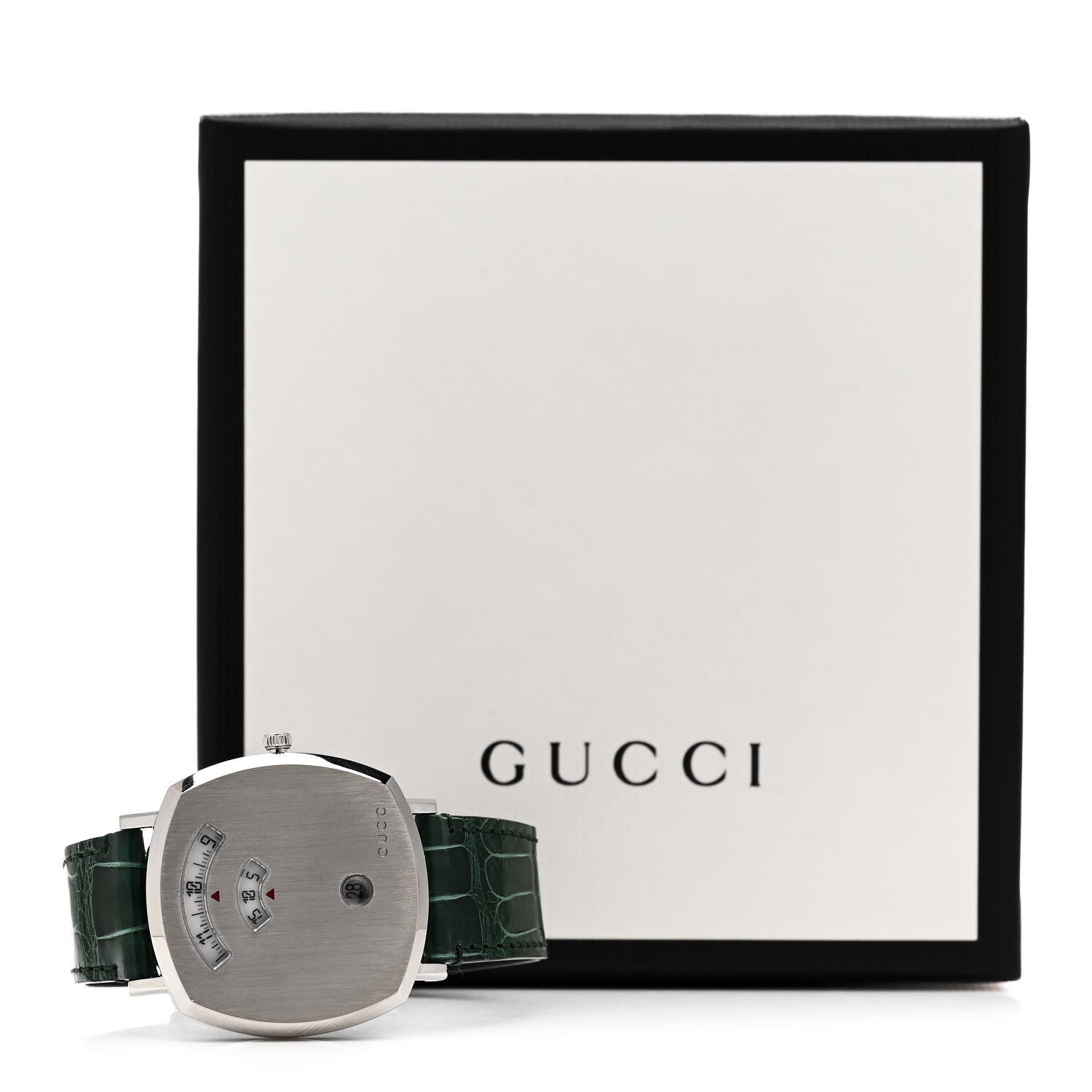 Gucci Stainless Steel Alligator 38mm Grip Quartz Watch Green 5 of 5