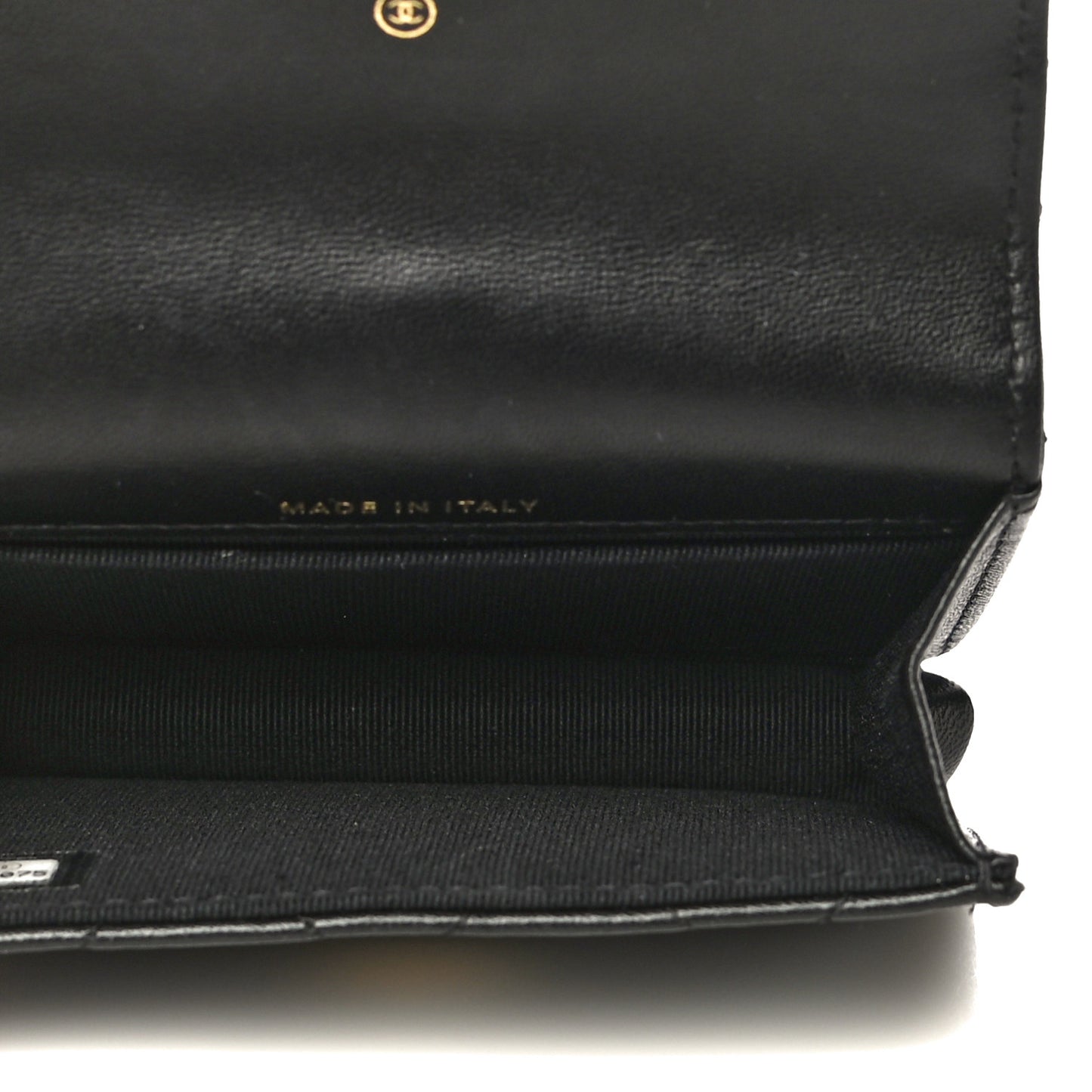 Lambskin Quilted CC Hook Card Holder Black
