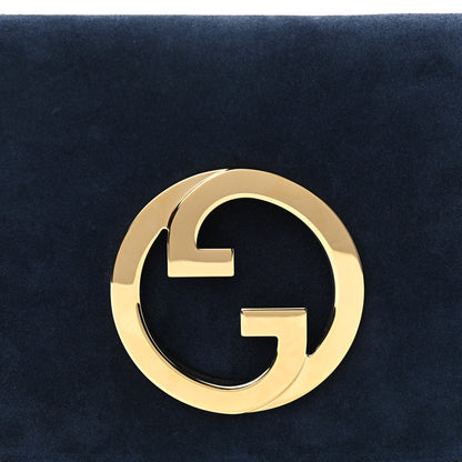 Gucci Suede Talco Roxy Calfskin Blondie Chain Shoulder Flap Bag Blondie Blue 7 of 9