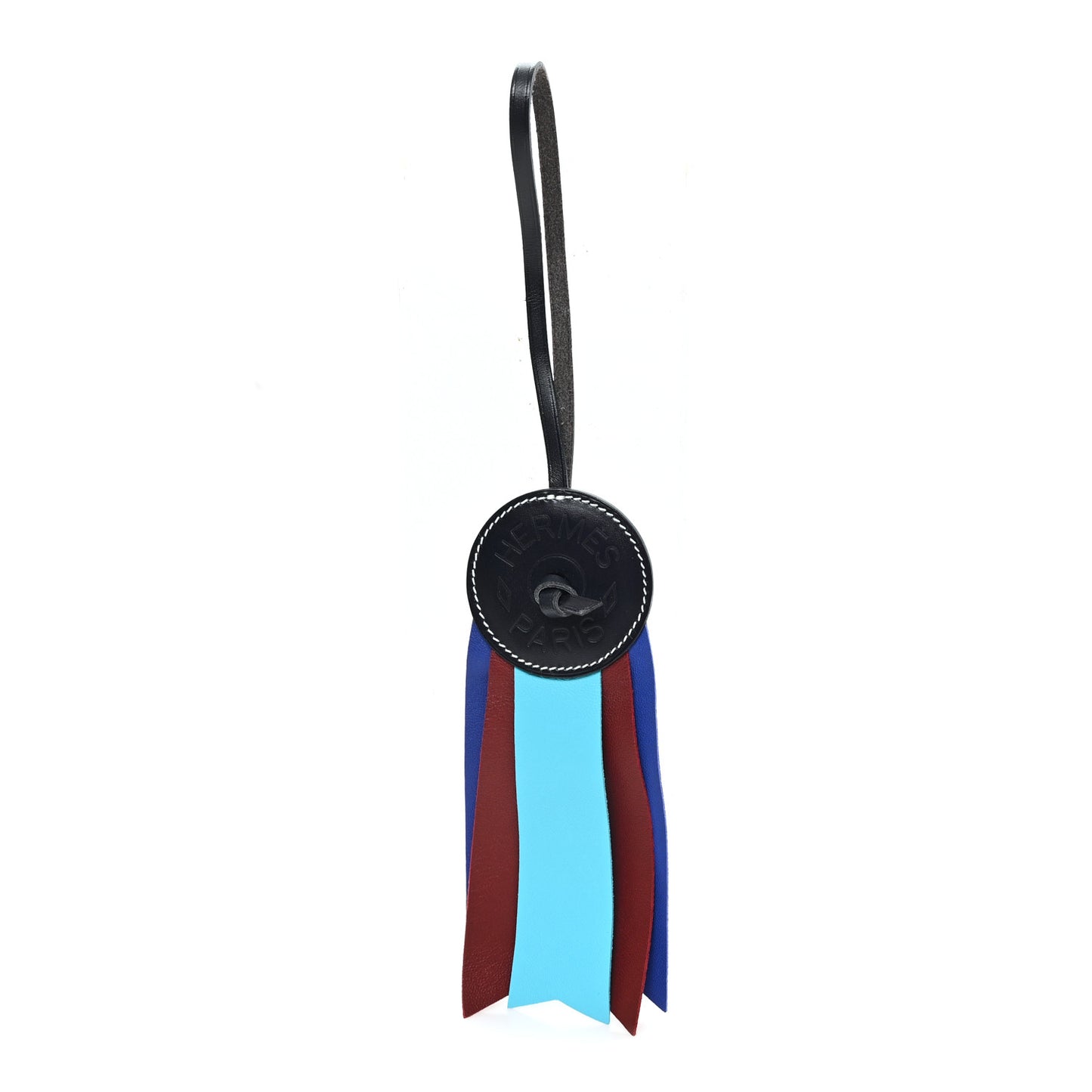 Hunter Cowhide Milo Lambskin Paddock Flot Bag Charm Bleu Electrique Rouge H Blue Jean Bleu Azteque