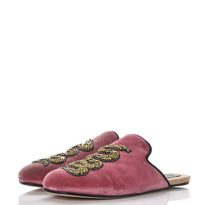 Gucci Velvet Silk Embellished Platform Detachable Slide 38 Tibet Red 9 of 19