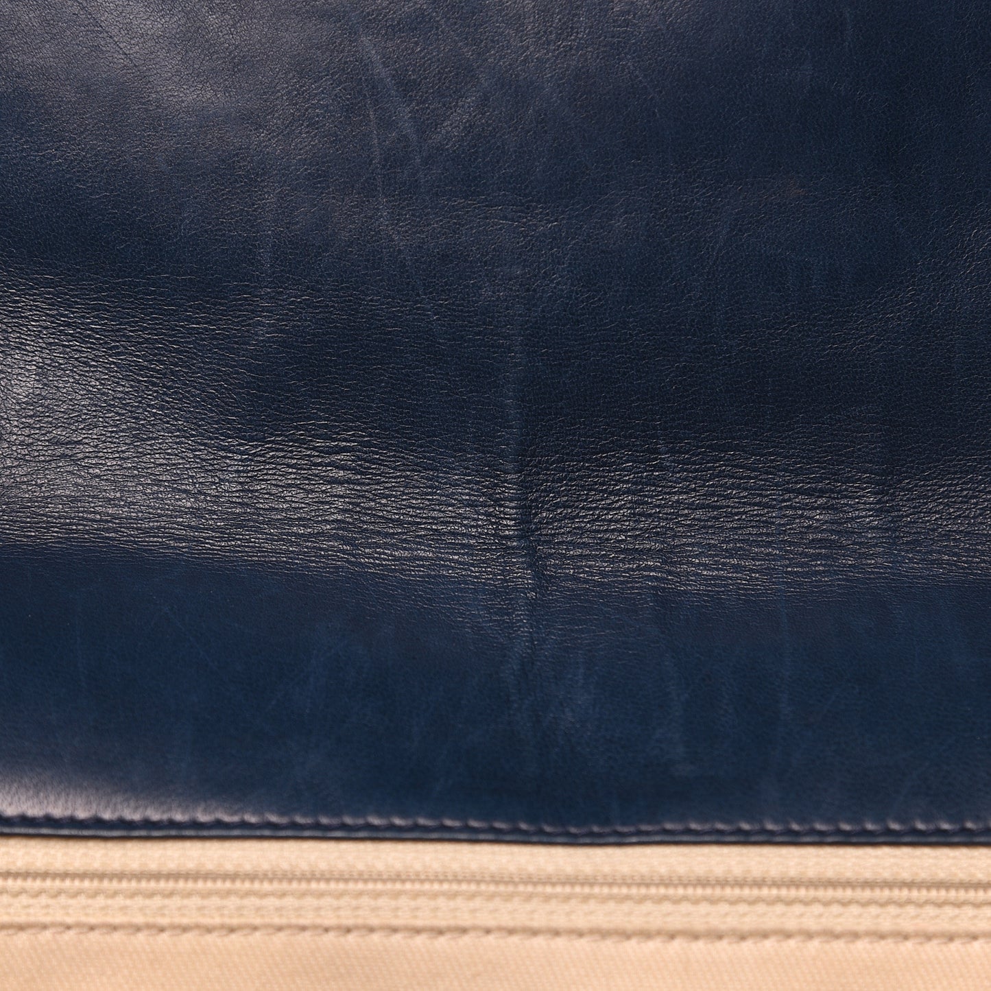 Vinyl Quilted In the Business Flap Bag Navy Blue