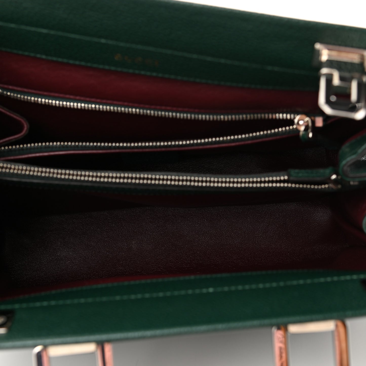 Grainy Calfskin Small Zumi Top Handle Bag Vintage Green