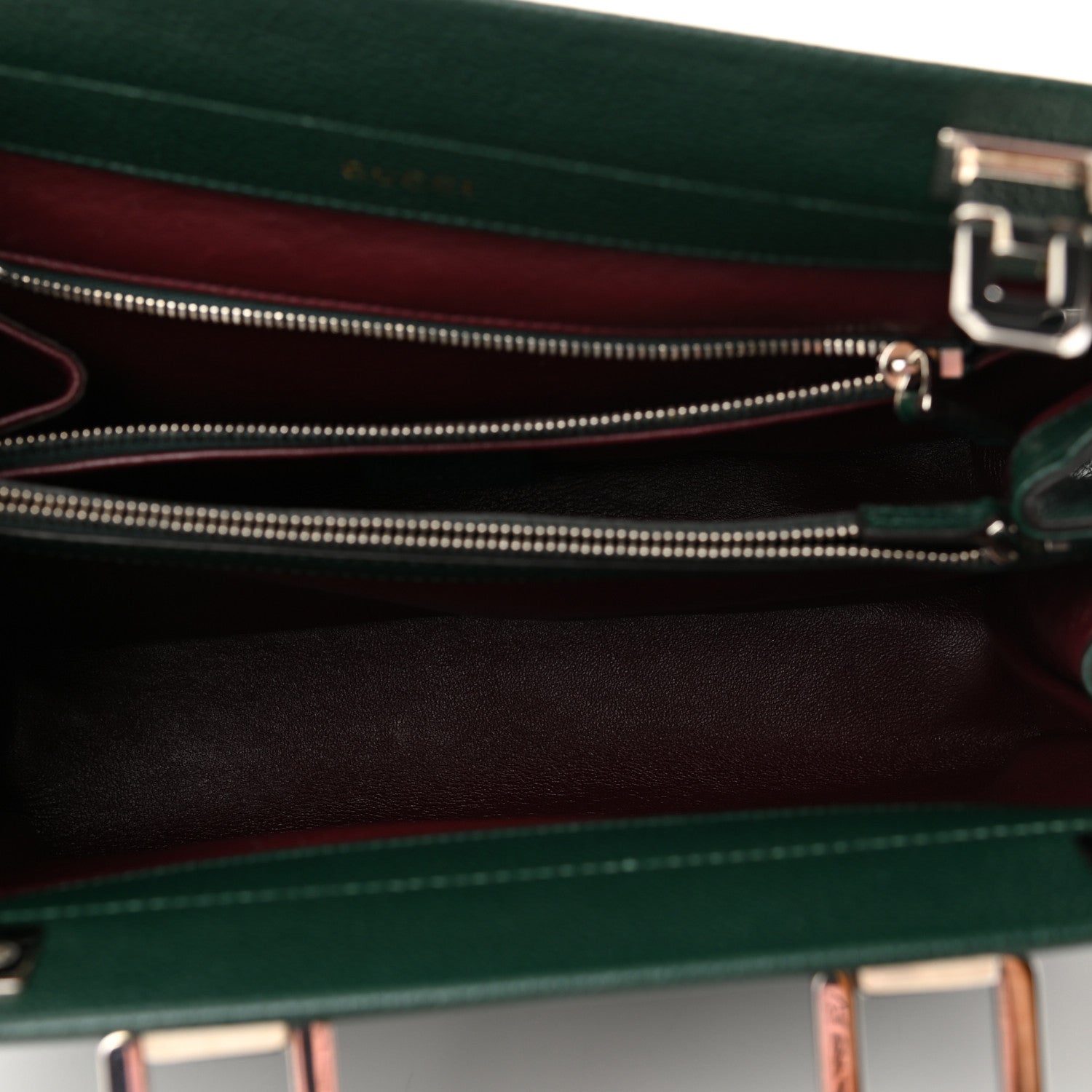 Gucci Grainy Calfskin Small Zumi Top Handle Bag Vintage Green 4 of 12
