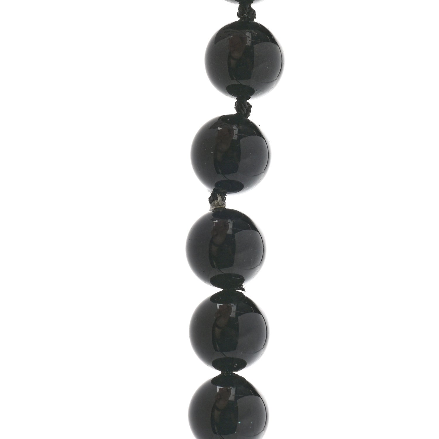 Chanel Ruthenium Baguette Crystal CC Beaded Long Necklace Black 6 of 6
