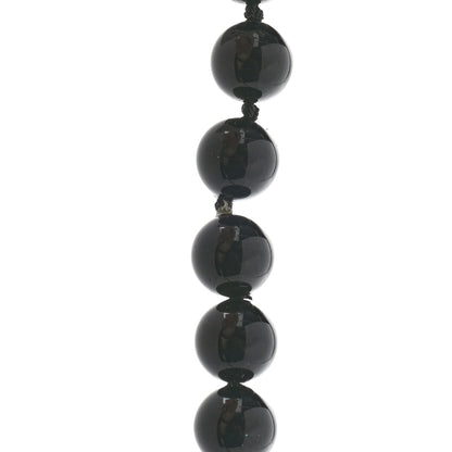 Chanel Ruthenium Baguette Crystal CC Beaded Long Necklace Black 6 of 6