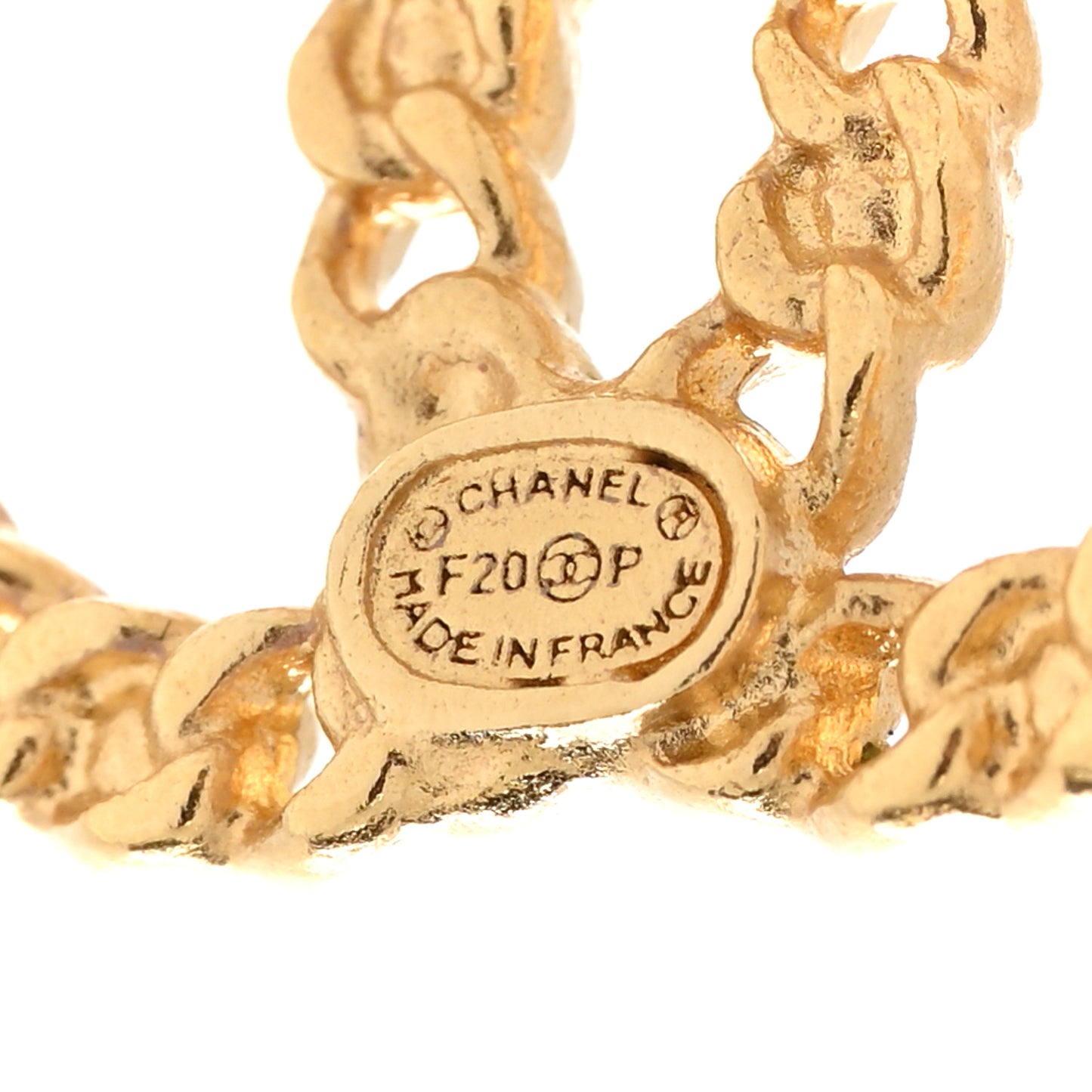 Crystal CC Chain Earrings Gold Black