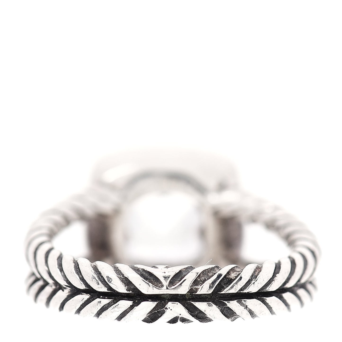 Sterling Silver Diamond White Topaz 7mm Petite Albion Ring 50 5.25