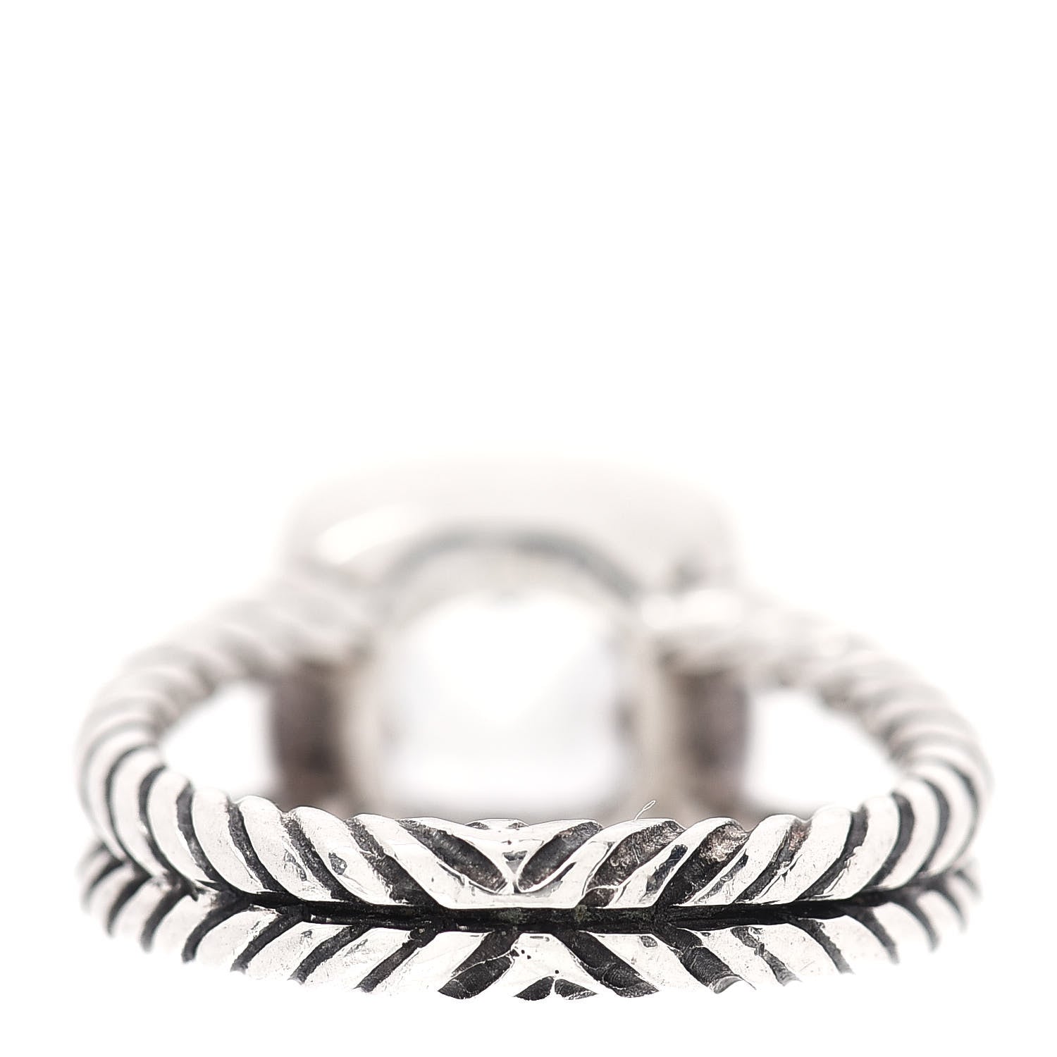 David Yurman Sterling Silver Diamond White Topaz 7mm Petite Albion Ring 50 5.25 4 of 5