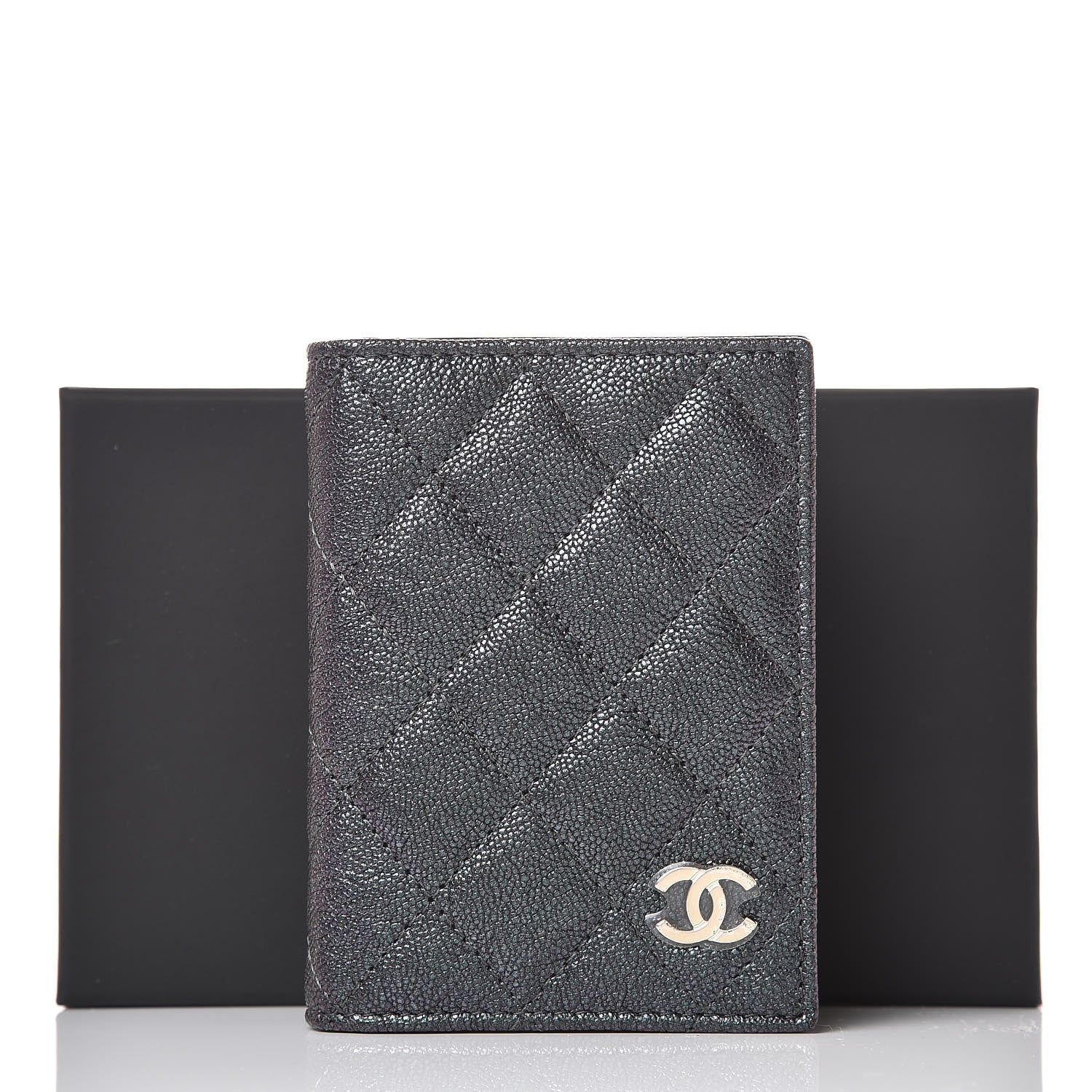 Chanel Iridescent Caviar Quilted Card Holder Wallet Black 8 of 8