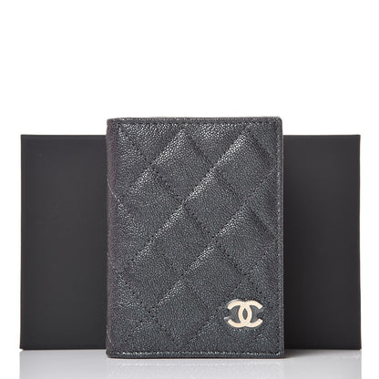 Chanel Iridescent Caviar Quilted Card Holder Wallet Black 8 of 8