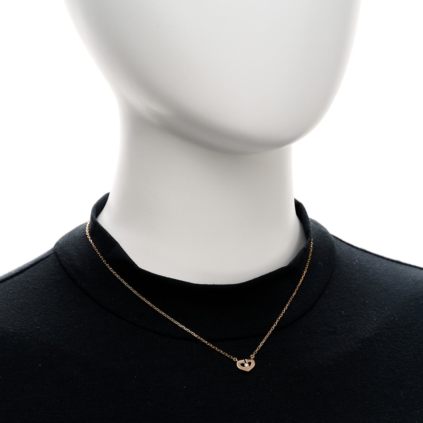 18K Pink Gold Diamond XS Hearts and Symbols Necklace