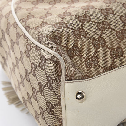 Gucci Monogram Peggy Braided Tote Off White 12 of 19