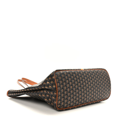 Moynat Grained Calfskin Canvas 1920 Oh! Tote Ruban MM Carbon Bronze Cognac 4 of 9