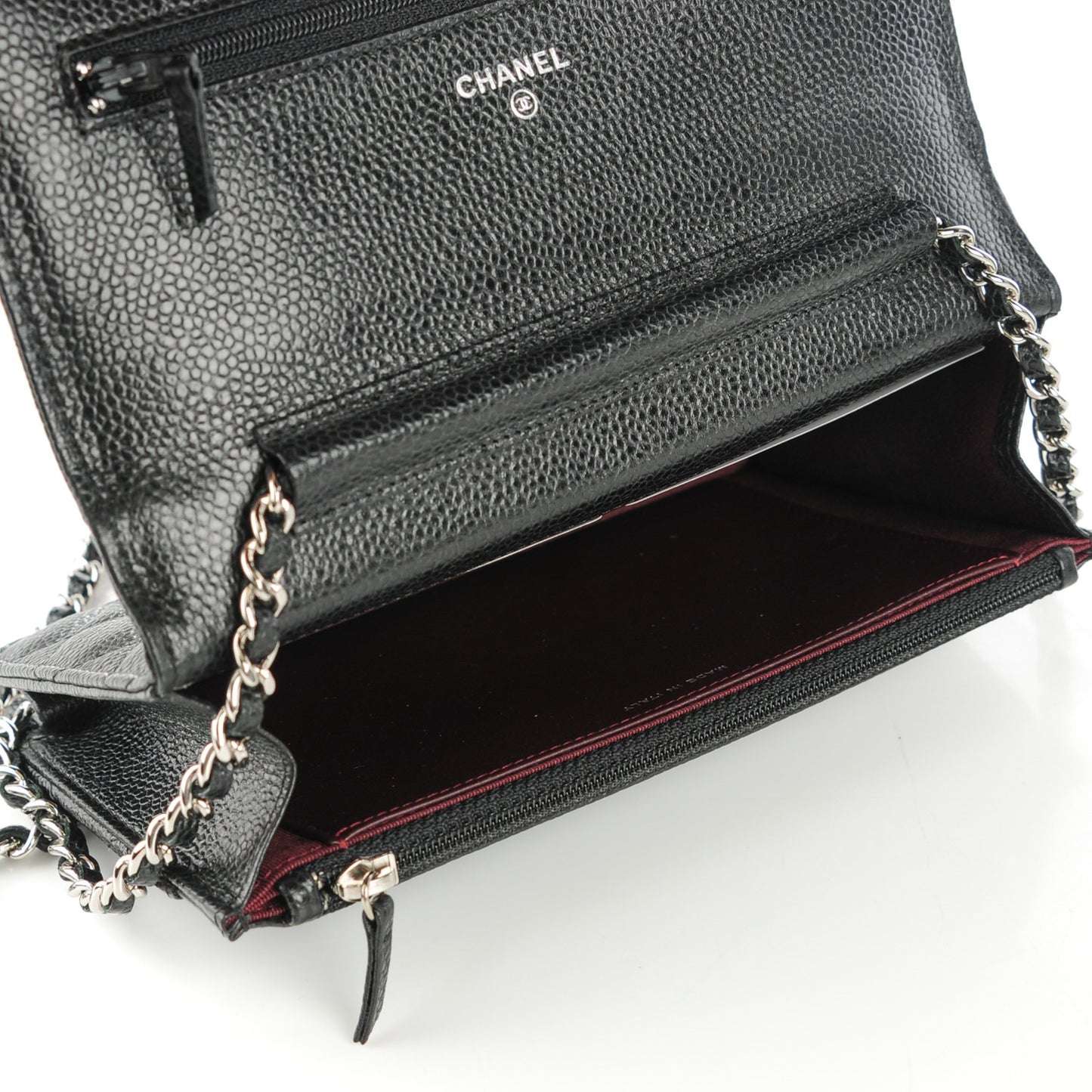 Caviar Quilted Wallet On Chain WOC Black
