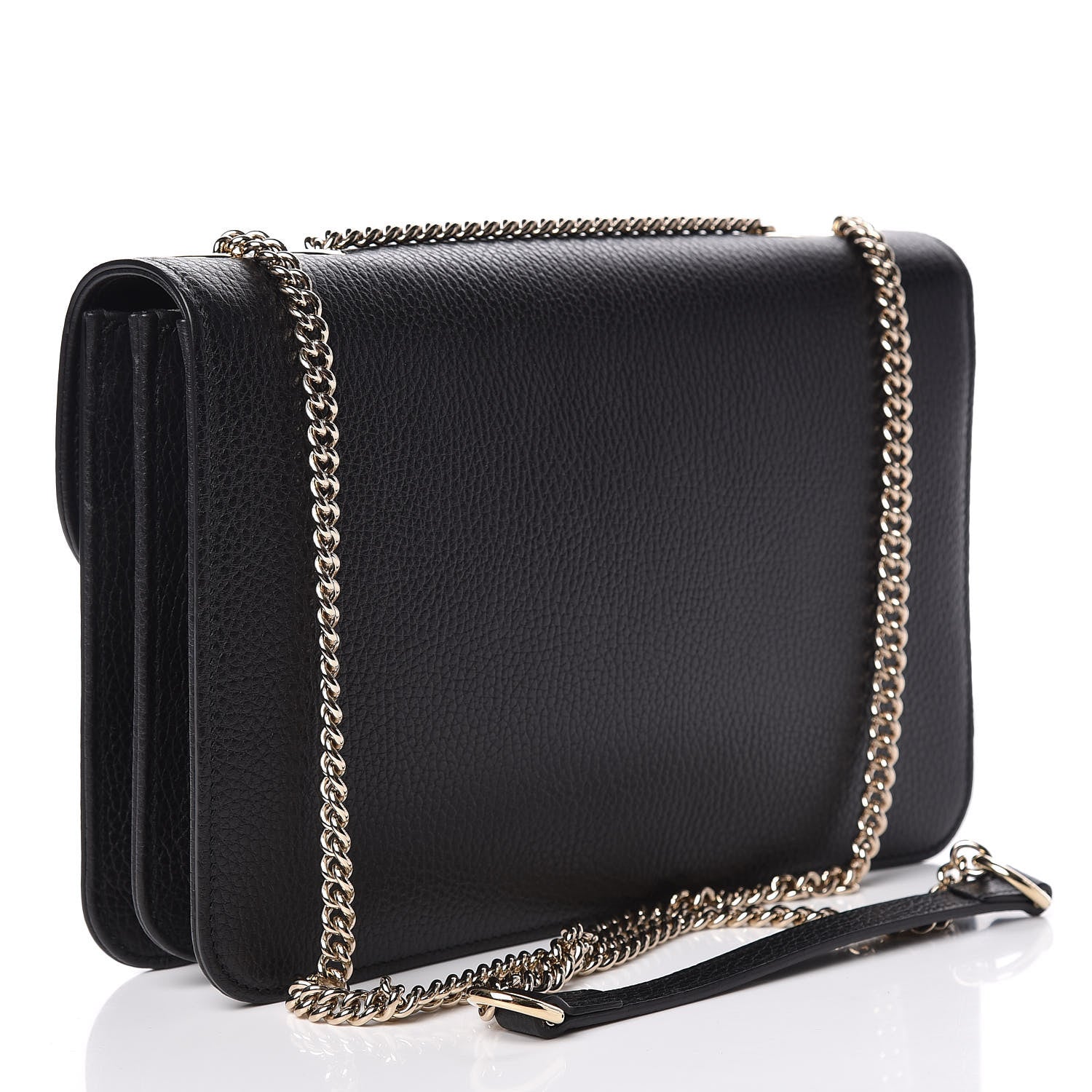 Gucci Dollar Calfskin Interlocking G Shoulder Bag Black 3 of 10