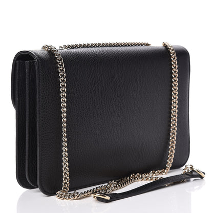 Gucci Dollar Calfskin Interlocking G Shoulder Bag Black 3 of 10