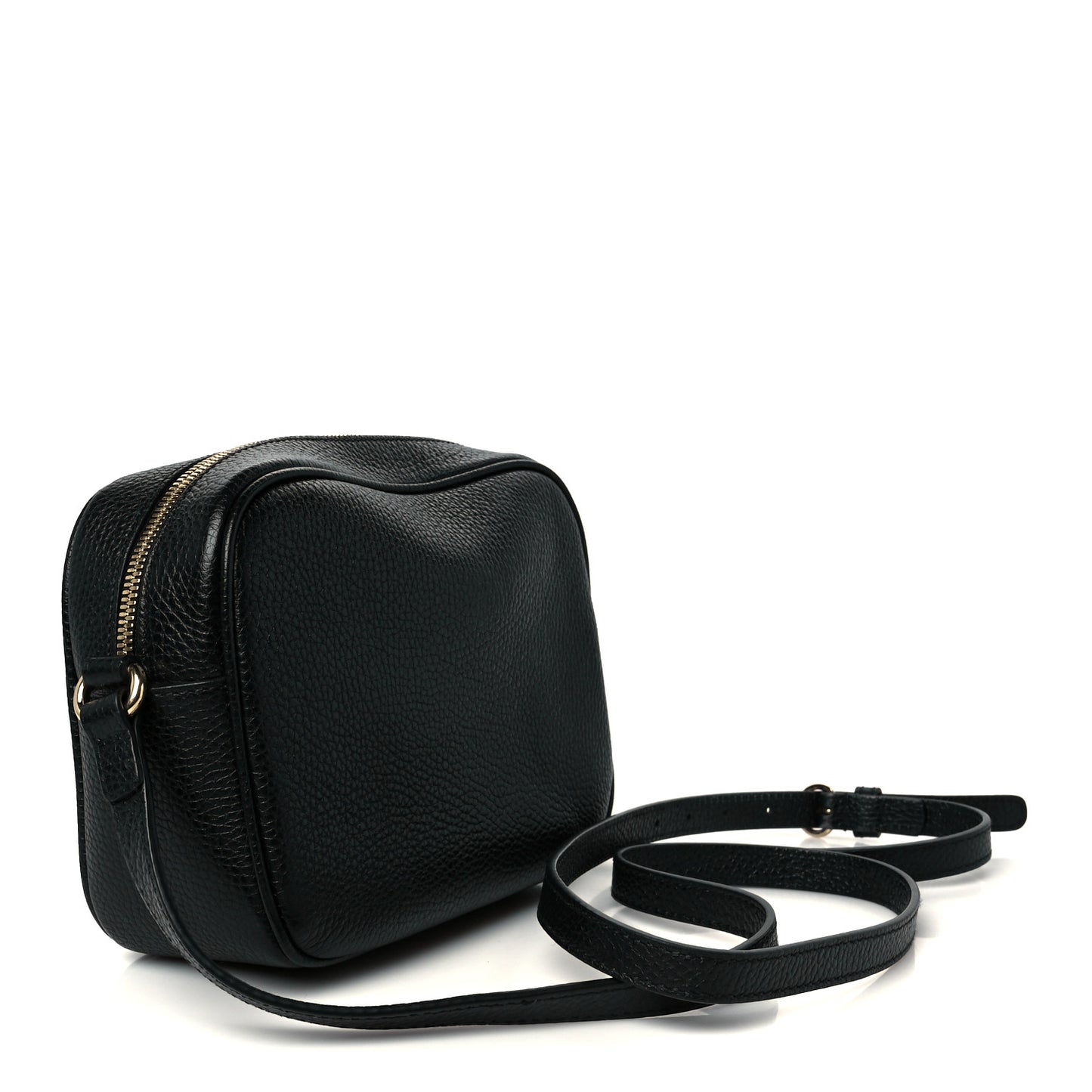 Pebbled Calfskin Small Soho Disco Bag Black
