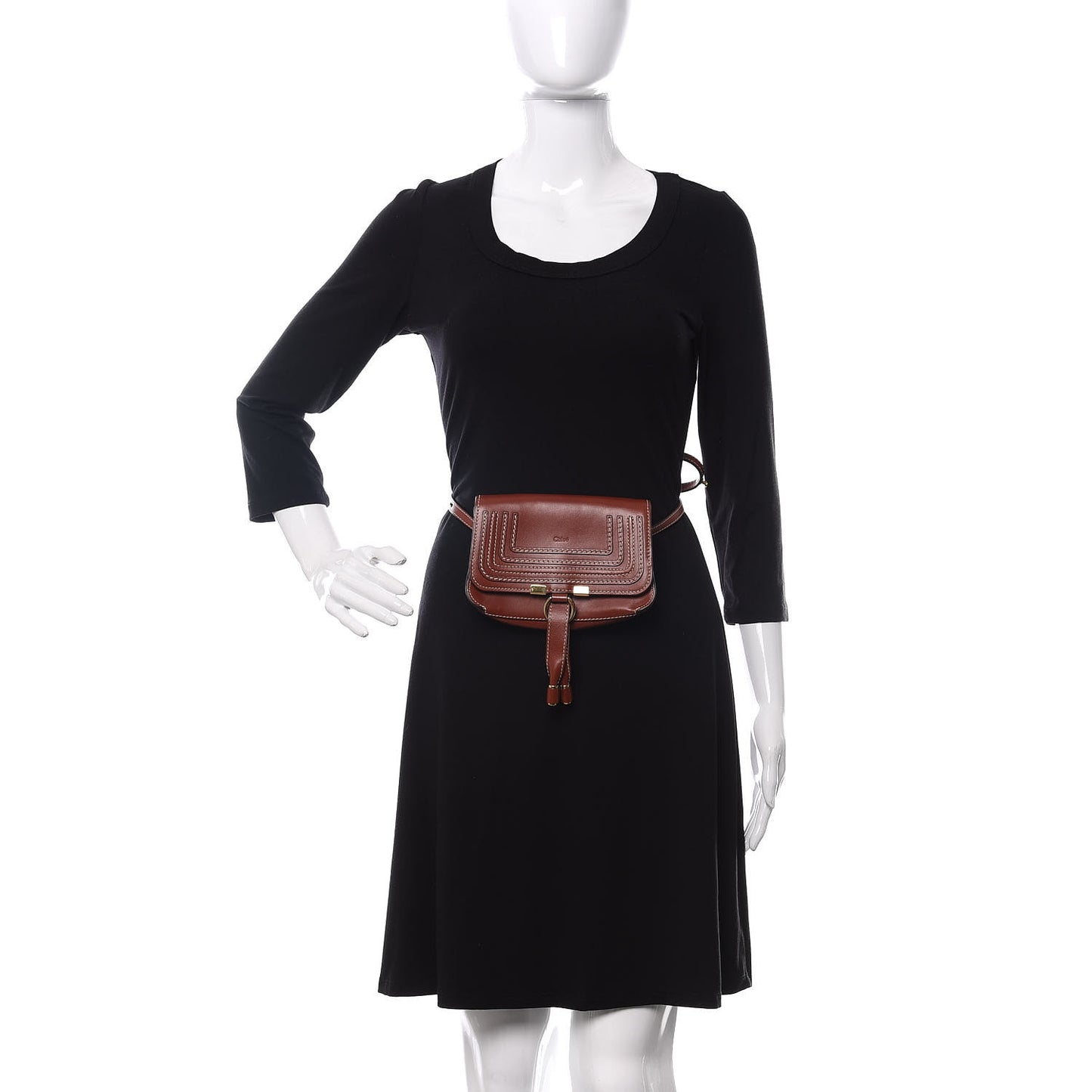 Calfskin Marcie Convertible Belt Bag Caramel