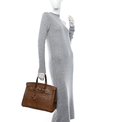 Hermes Matte Alligator Birkin 35 Alezan 2 of 13