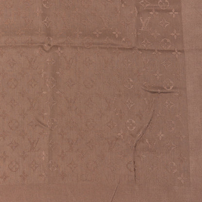 Louis Vuitton Silk Wool Monogram Shawl Cappuccino 3 of 4