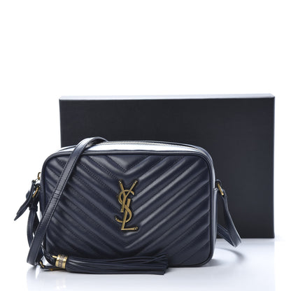 Saint Laurent Calfskin Matelasse Monogram Lou Camera Bag Navy 12 of 12