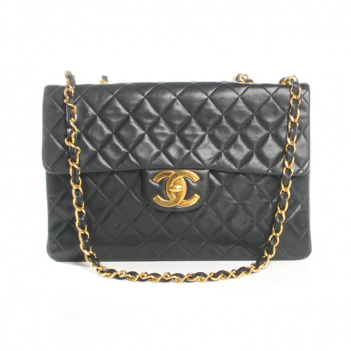 Lambskin XL Jumbo Flap Black