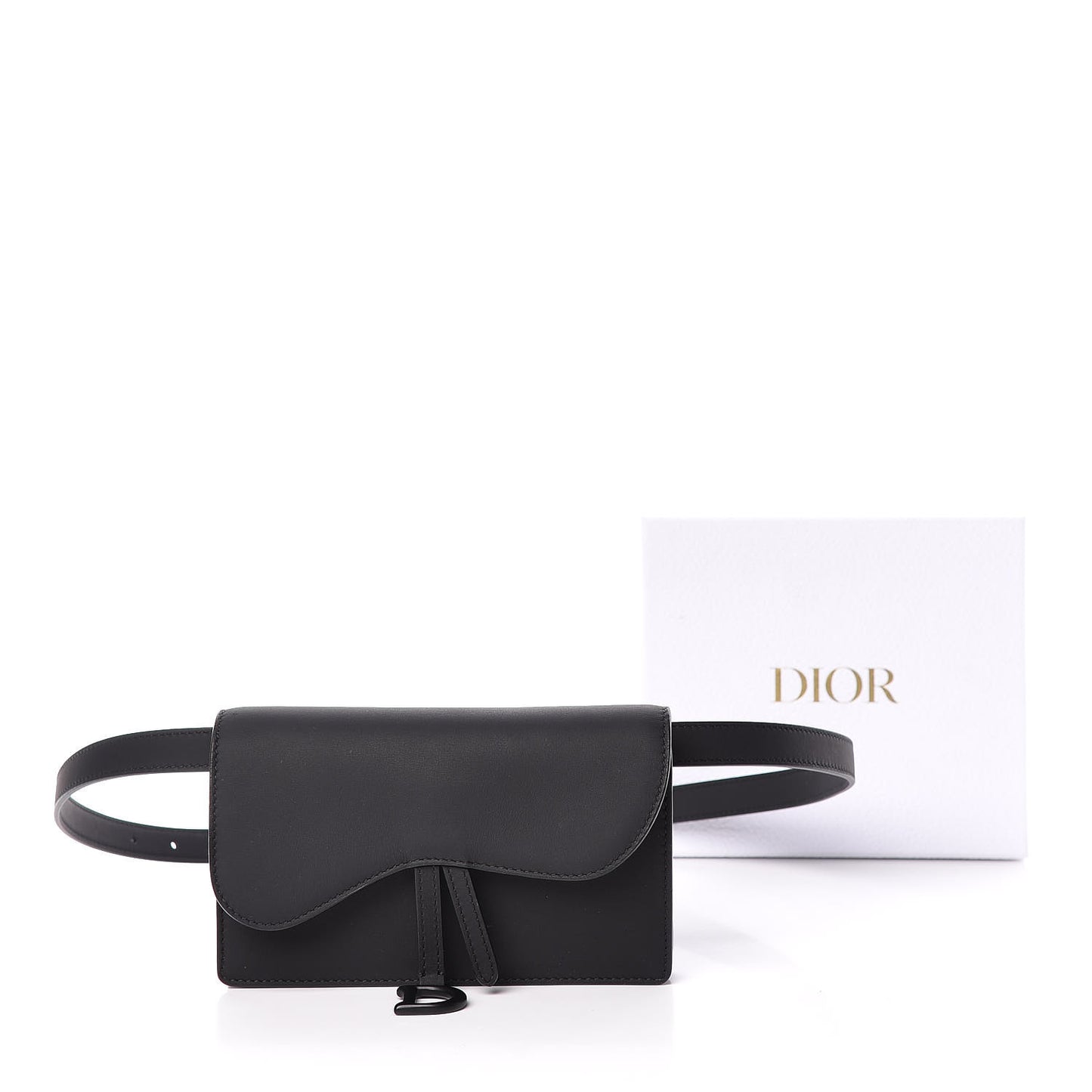 Ultra Matte Calfskin Saddle Belt Bag Black
