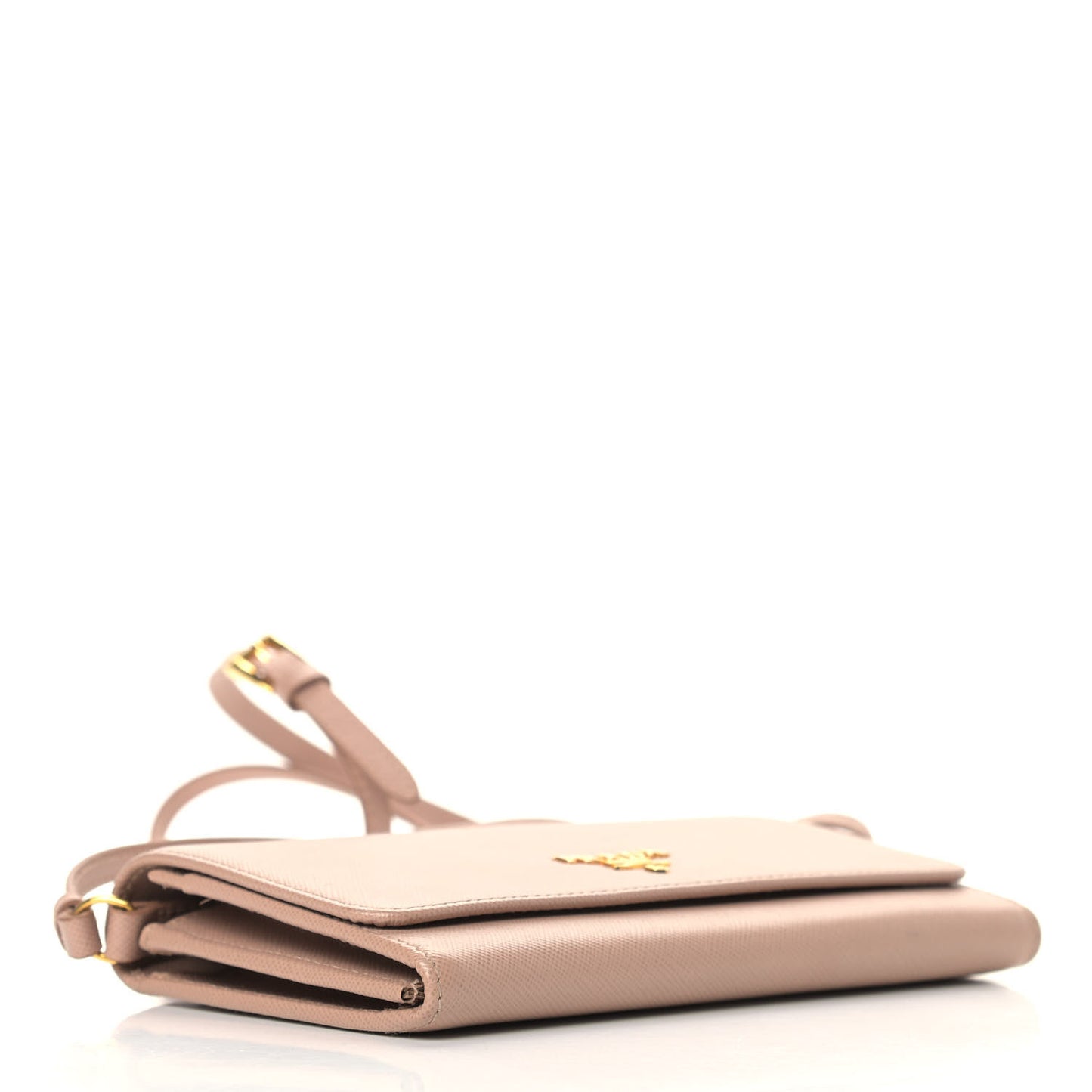 Saffiano Metal Flap Wallet with Strap Cammeo
